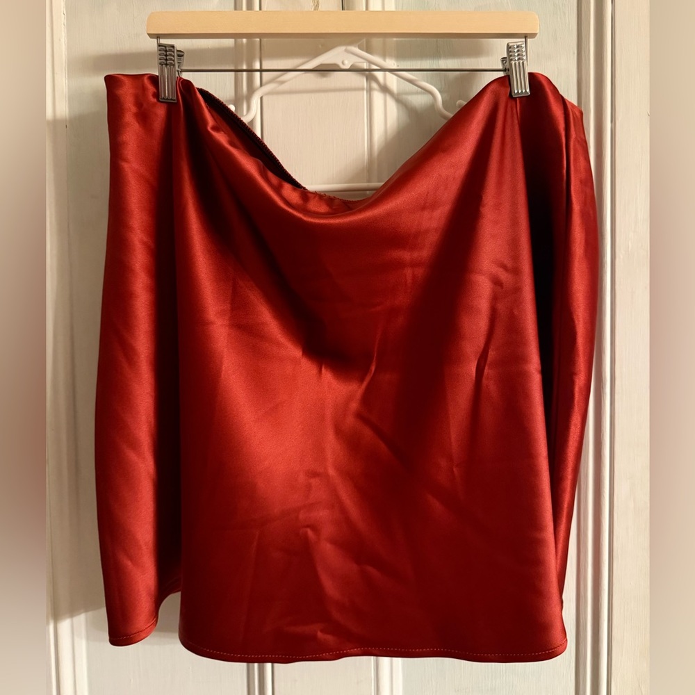 Rachel Rich Burgundy Satin Mini Skirt